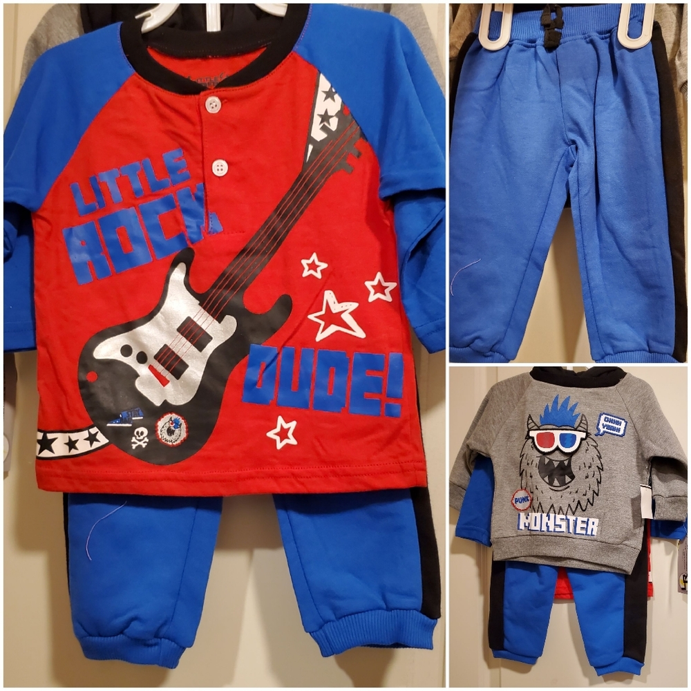 Little Rebels 3 Piece Set Hoodie Shirt Joggers 12M